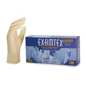 GUANTES DE LATEX SIN TALCO EXAMTEX